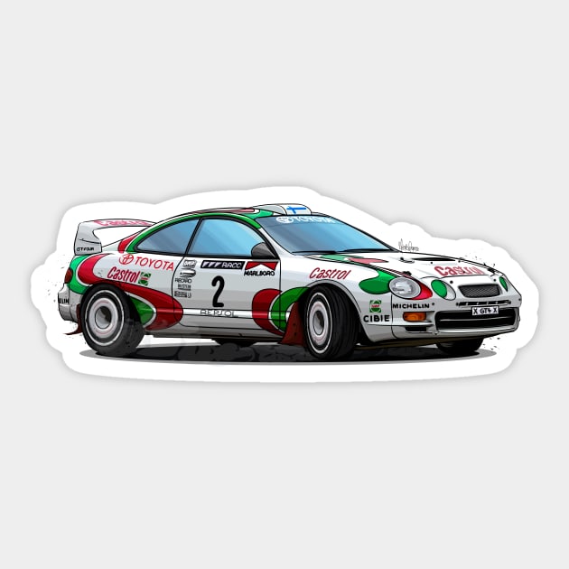 Toyota Celica GT-Four ST205 Sticker by Mario Ramos Rally Art